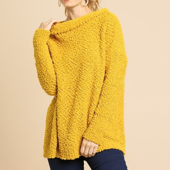 Fuzzy High Neck Collar Sweater - Picture 4 of 7